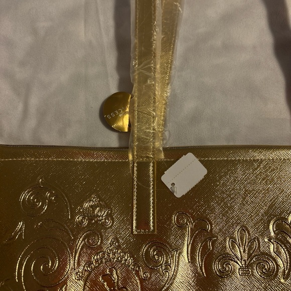 Disney Gold Metallic Tote Bag with Textured Finish - Picture 3 of 7